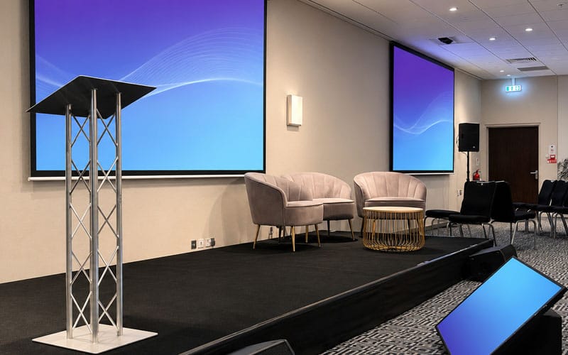 Conference projection system setup in Edinburgh