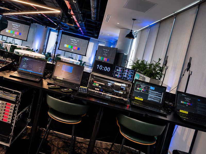 Hybrid event live streaming and audience interaction technology